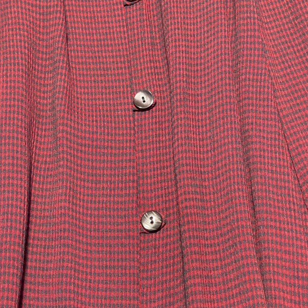 Vtg Cynthia Maxx Red Gingham Plaid Button Front Maxi Skirt Medium Academia USA